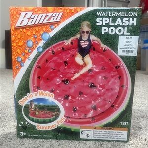Banzai Watermelon Splash Pool - Pink Watermelon Design 60”